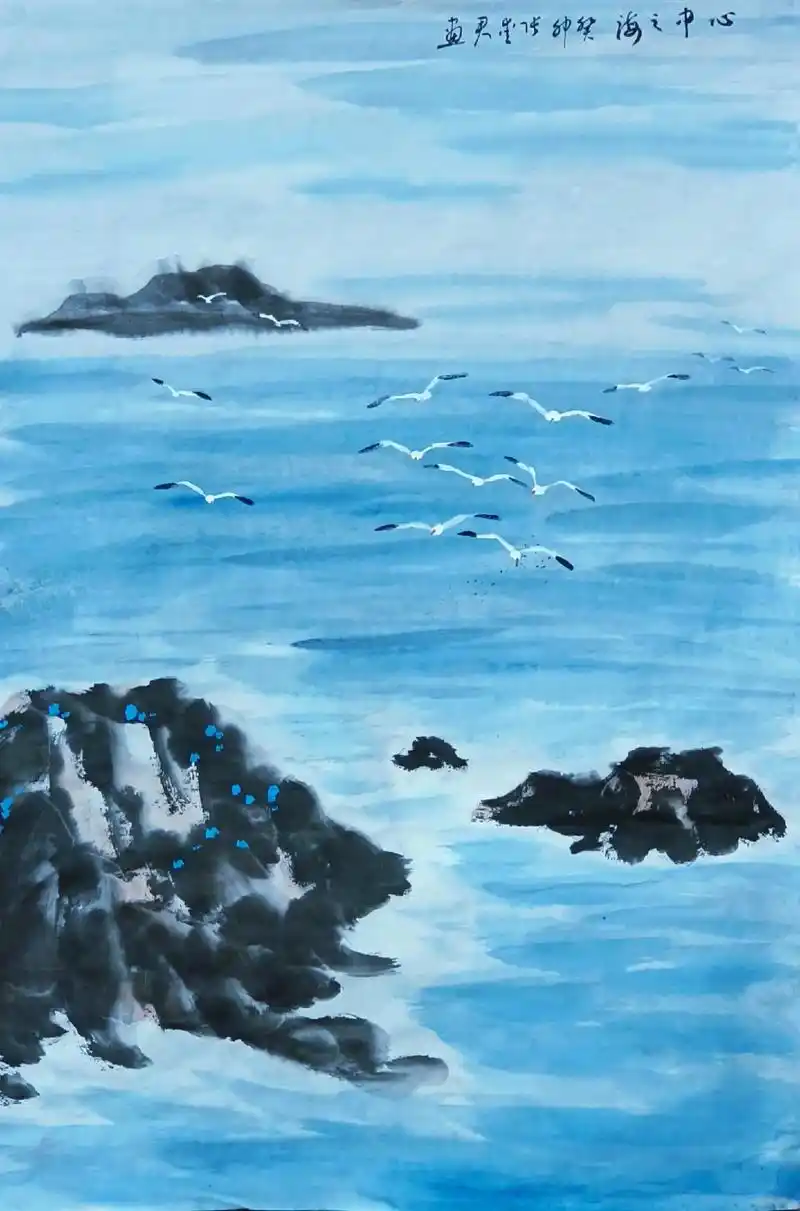 油画作品《春日花园》展现繁花盛开的景象